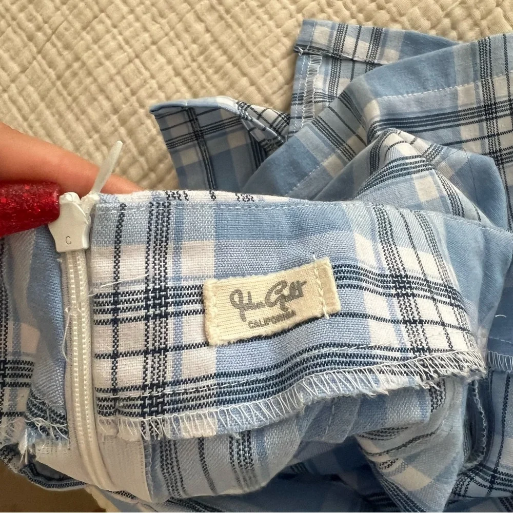 Brandy Melville Blue Plaid Mini Skirt - Picture 3 of 3